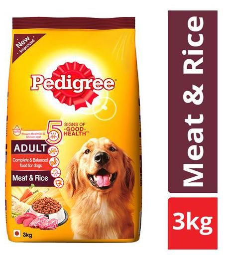 

Pedigree Dry Dog Food - Meat Rice for Adult Dogs 3 kg