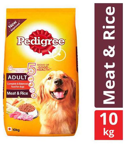 

Pedigree Dry Dog Food - Meat Rice for Adult Dogs 10 kg