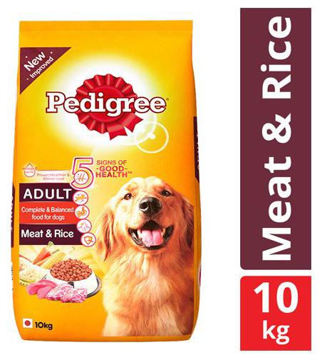 

Pedigree Dry Dog Food - Meat Rice for Adult Dogs 10 kg