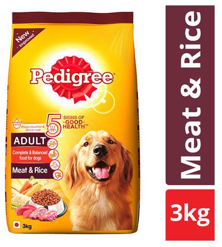 

Pedigree Dry Dog Food - Meat Rice for Adult Dogs 3 kg