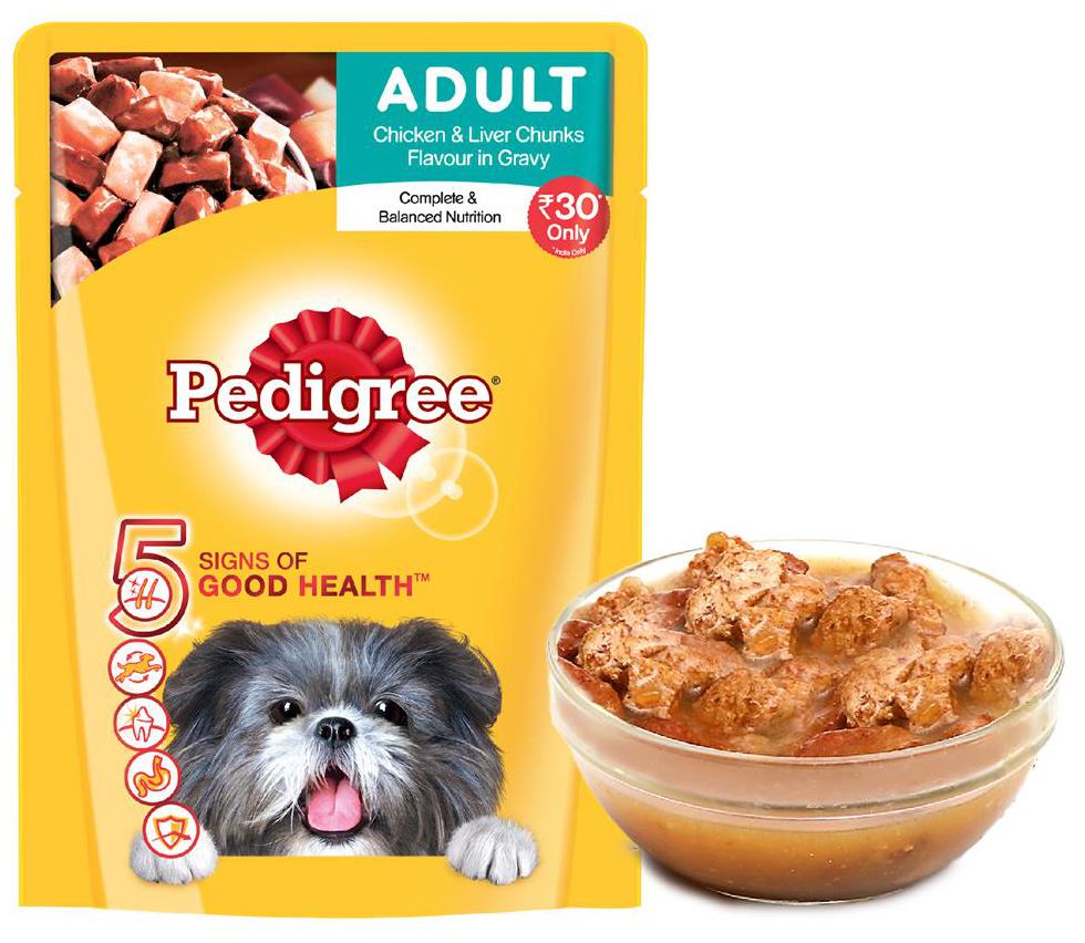 Pedigree Gravy Adult Dog Food Chicken & Liver Chunks 80 g