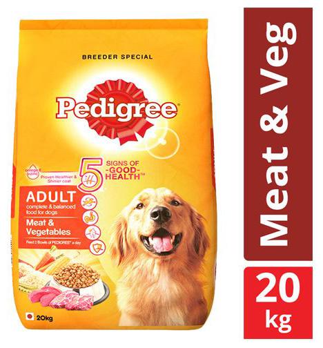 

Pedigree Meat Vegetables Dry Dog Food for Adult Dogs 20 kg