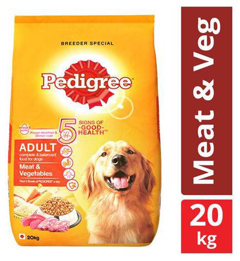 

Pedigree Meat Vegetables Dry Dog Food for Adult Dogs 20 kg
