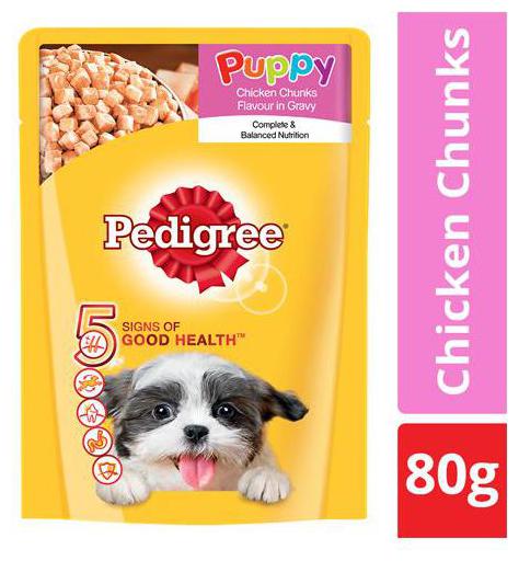 

Pedigree Wet Dog Food - Chicken and Rice for Puppy 80 g