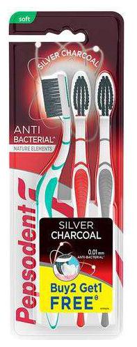 

Pepsodent Silver Charcoal Anti Bacterial Tooth Brush - Soft Buy 2 Get 1 Free