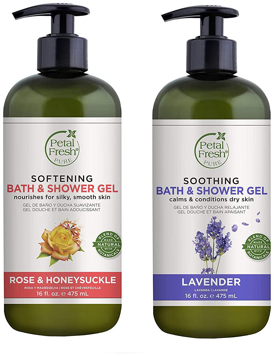 

Petal Fresh Pure Rose Honeysucklev Lavender Bath Shower Gel 475ml Pack of 2 Paraben Sulfate free
