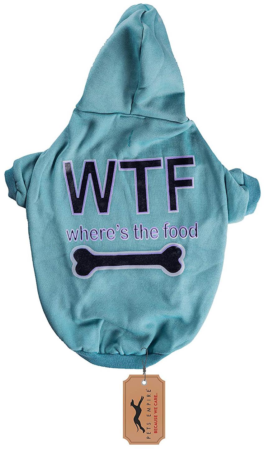 

Pets Empire Where s My Food Dog Coats Chihuahua Clothes Sweatshirt Pet Puppy Cat Jacket (14 Inch Blue)