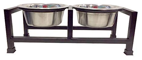 

Pets Empire Wrought Iron Dog Bowl Stand Collection Diner For Dogs And Cats Stainless Steel Food And Water Bowls With Iron Stand (X-Large (1600 ml x 2 Bowl)