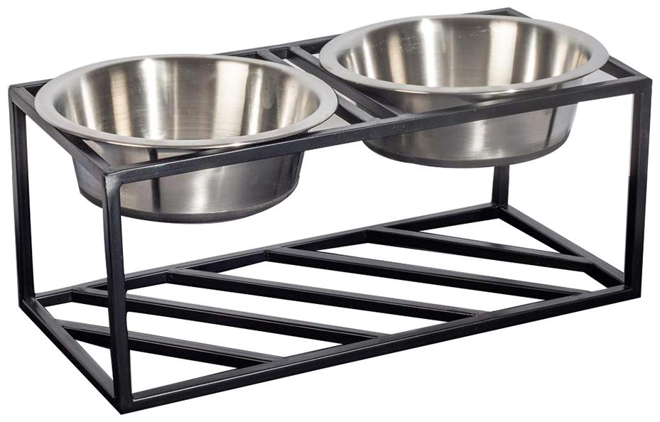 

Pets Empire Wrought Iron Dog Bowl Stand Collection Diner For Dogs And Cats Stainless Steel Food And Water Bowls With Iron Stand (Medium (450 ml x 2 Bowl)