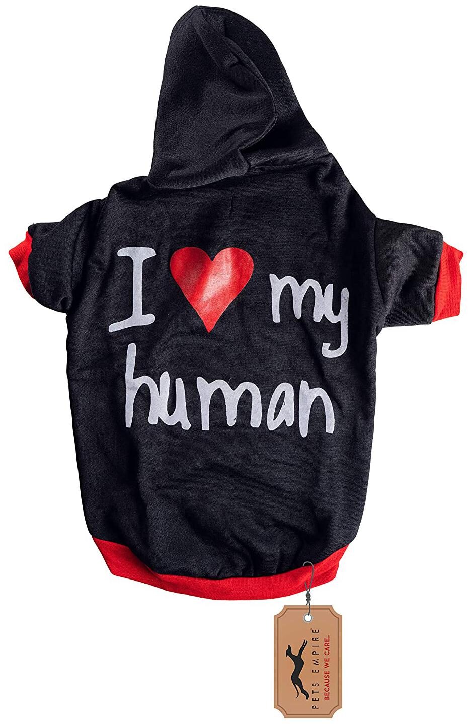 

Pets Empire I Love My Human Dog Coats Chihuahua Clothes Sweatshirt Pet Puppy Cat Jacket (12 Inch Black)