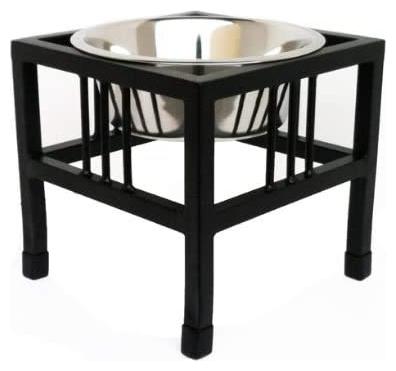 

Pets Empire Pet Diner Elevated 1-Bowl Raised Dog Food Feeder Diner For Dogs And Cats Stainless Steel Food Bowl Water Bowls With Iron Stand For Dog Cat (Large (900 Ml)