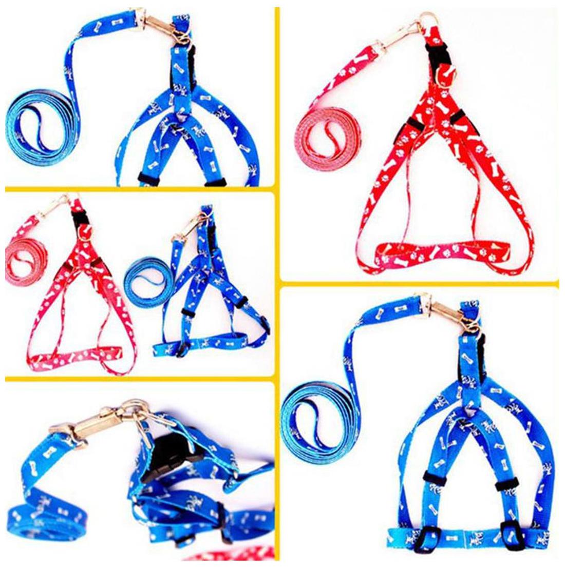 

Pets Empire Nylon Dog Pet Harness Leash Set Paw and Bone Print Walking Adjustable Size Large 1 Piece Color May Vary