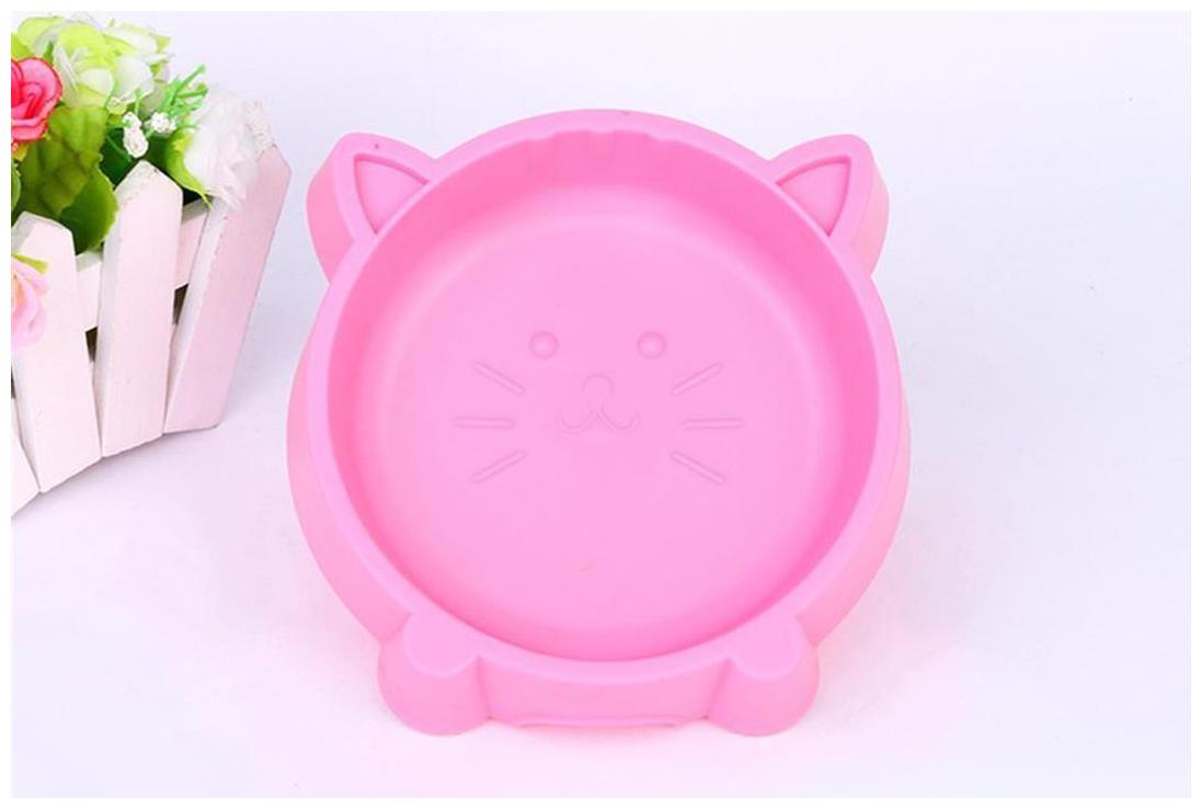

Pets Empire Pet Plastic Bowl Bowl Plastic Non-Slip Cat Face Shape Dogs Bowl (Color ramdon) (17 18 4 5cm)1 Piece