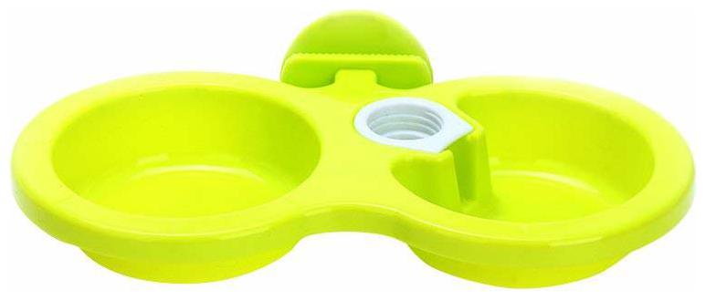 

Pets Empire Dog Cat Feeding Double Bowl Pet Feeder Hanging Cat Dog Puppy Small Animal Food Dish Water Dinner Feeder Cage Bowl Automatic Drinking Bottle Dispenser Double Use (Large Green) 1 pcs