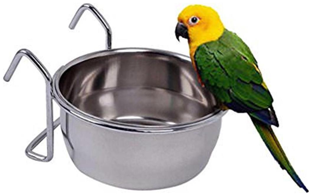 

Pets Empire Stainless Steel Birds Coop Cup Feeder Bowl with Hook Holder 200 ml