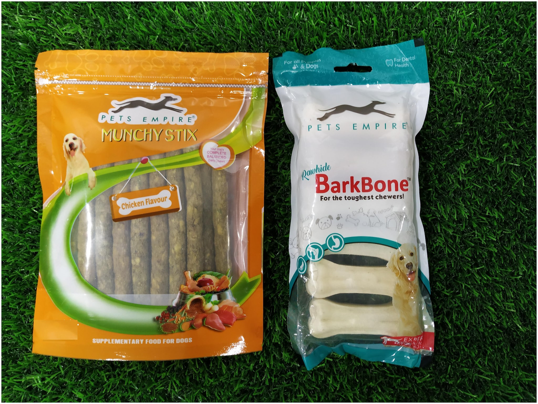 

Pets Empire Combo Pressed Dog Bone (Medium 4 pc) and Dog Chew Sticks Chicken 500 g