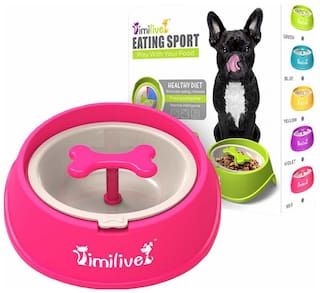 Buy Pets Empire Dog Slow Feeder Bowl With Bone Shape Rotating