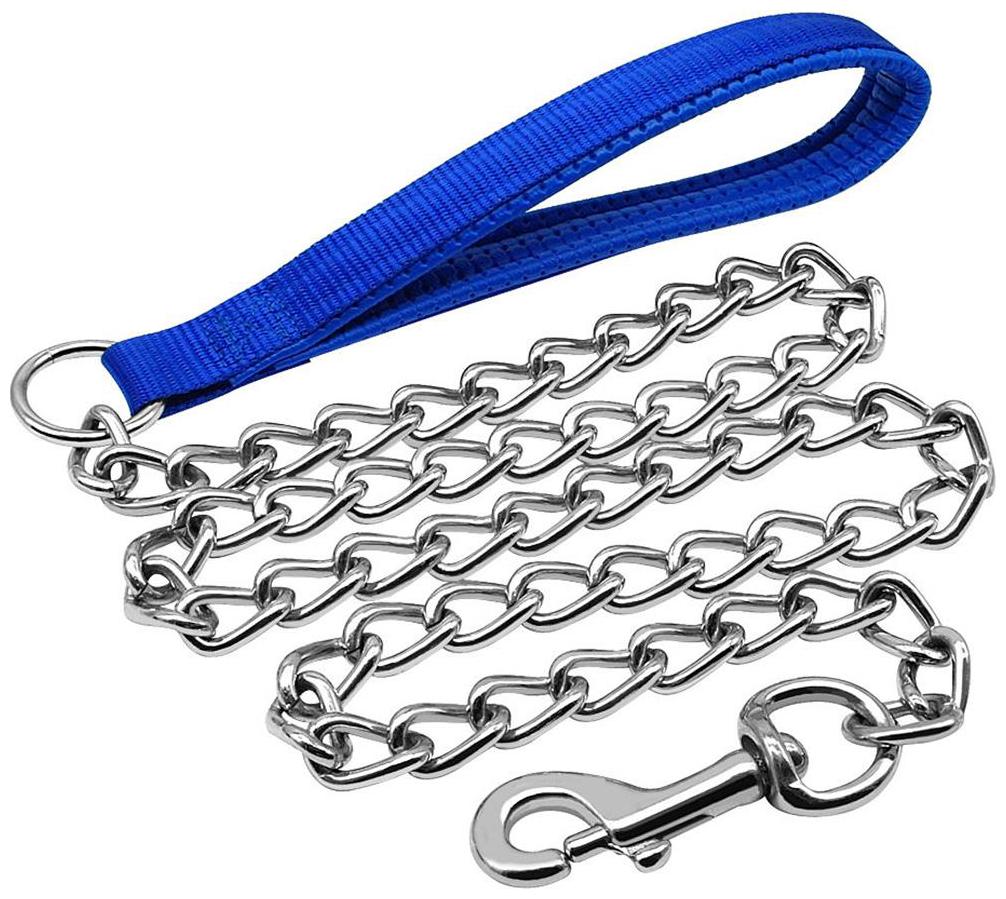 

Pets Empire Dog Chain leash with Nylon handle(Color May Vary) Dog leash (Medium) 1 pcs