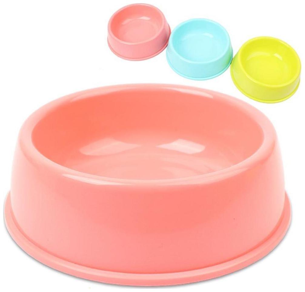 

Pets Empire Pet Single Round Bowl Easy Cleaning Pet Bowl for Dog and Cat Made of Environmental Health Plastic Safe Non-toxic (Medium Size Random Color)