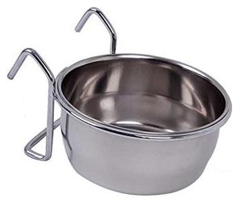 

Pets Empire Stainless Steel Birds Coop Cup Feeder Bowl With Hook Holder 1 Piece 500 ml