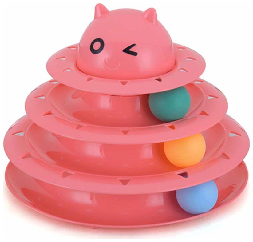 

Pets Empire Cat Roller Toys Three Layer Cat Toy Kitten Three-Layer Intellectual Play Toy Removable Cat Turntable Disc Pet Ball Roller Toy (Pink) 1 pcs