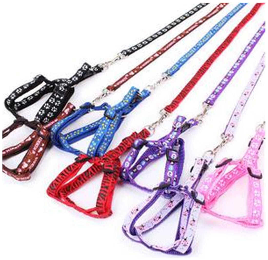 

Pets Empire Nylon Dog Pet Harness Leash Set Paw and Bone Print Walking Adjustable Size Medium 1 Piece Color May Vary