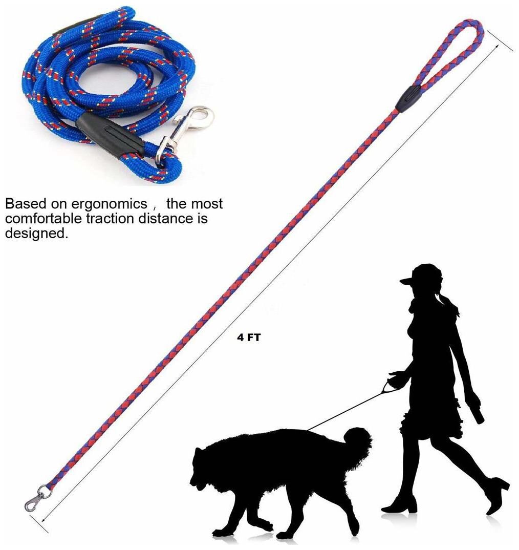 

Pets Empire Dog Leash Premium Dog Rope Leash for Small Medium Large Pets Premium Quality Nylon Rope 4 ft The Most Comfortable Traction Distance 1 Piece Color Pattern May Vary (SMALL)
