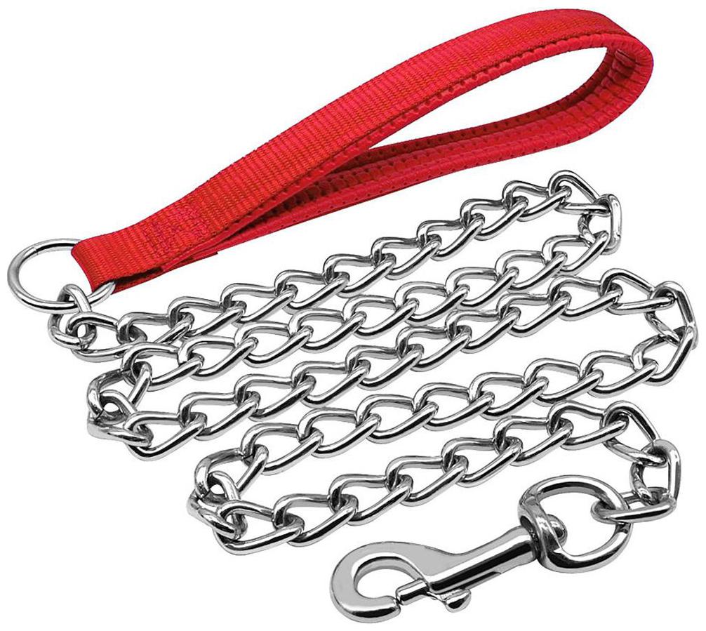 

Pets Empire Dog Chain leash with Nylon handle(Color May Vary) Dog leash (Medium) 1 pcs