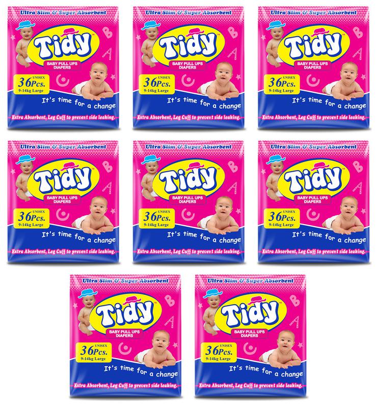 

PH Tidy Baby Diapers Pants Large 36 Pcs ( Pack of 8)