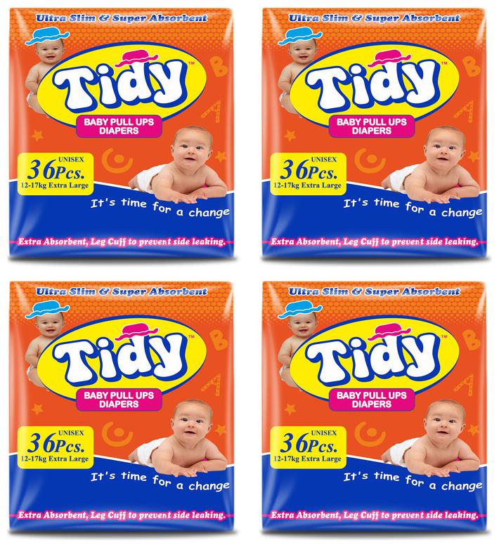 

PH Tidy Baby Diapers Pants Extra Large 36 Pcs (Pack of 4)
