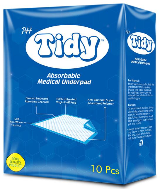 

PH Tidy Underpads (90 60 cm) 10 pcs (Pack of 6)
