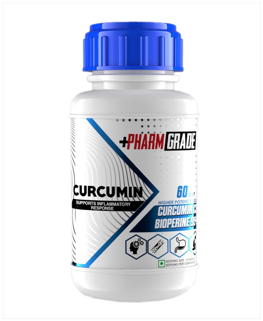 

Pharmgrade Curcumin Tablet with Turmeric Extract Bioperine 95 To Supports Reduce Inflammation-60 Tablet