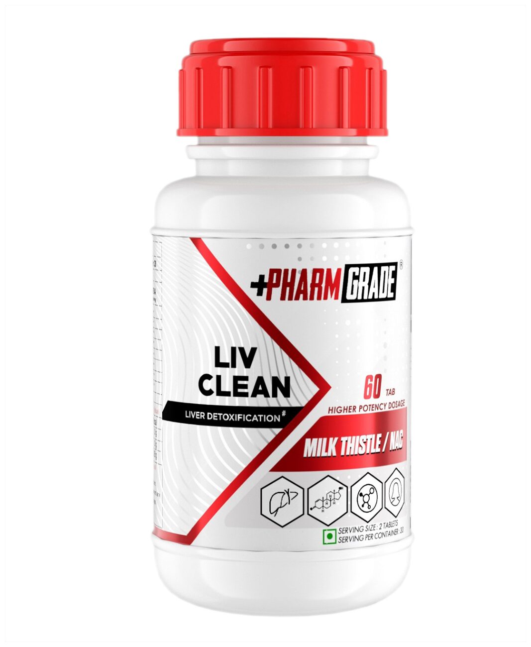 

Pharmgrade LIV Clean Liver Detox With N- Acetyl Cysteine (NAC) Silymarin Milk Thistle 60 Tablet