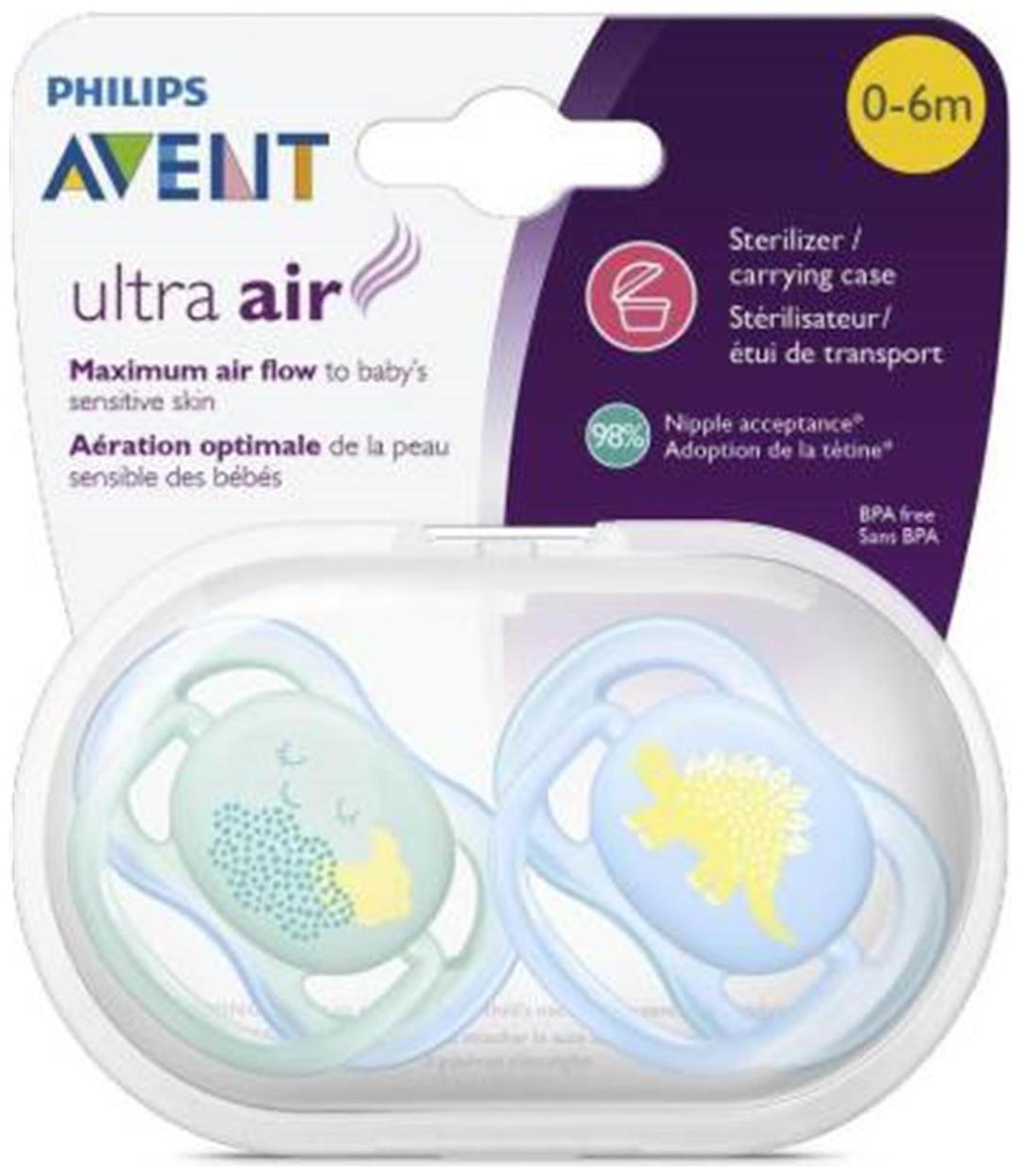 

Philips Avent Ultra Air Pacifier For Boy 0-6 Months Soother (Blue Green)(Pack of 2)