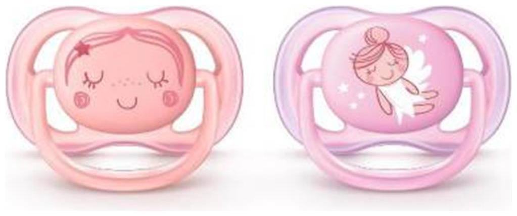 

Philips Avent Ultra Air Pacifier For Girl 0-6 Months Soother (Pink Peach)(Pack of 2)