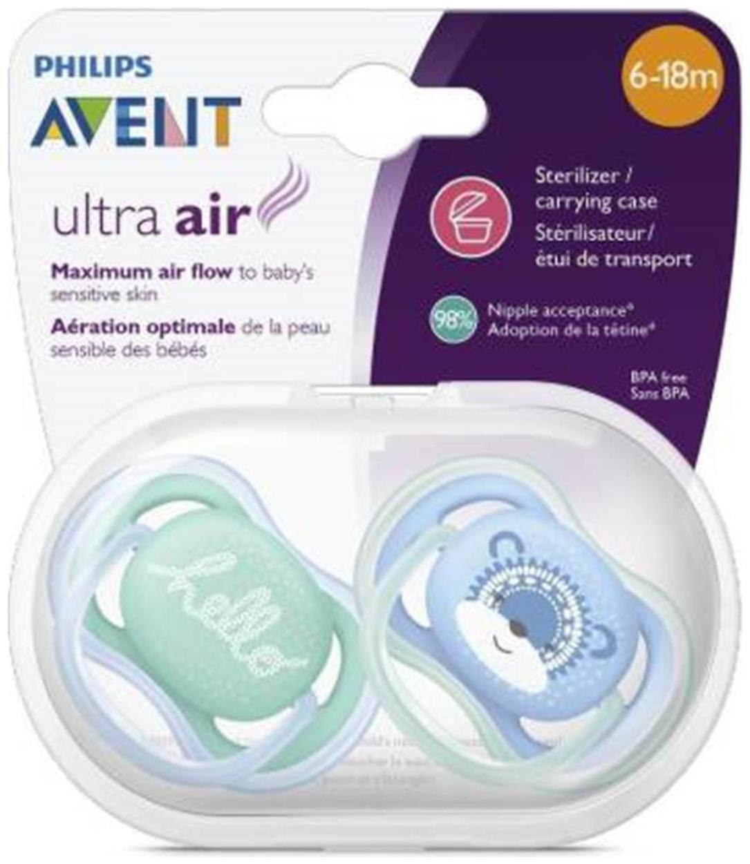 

Philips Avent Pacifier For Boy 6-18 Months Soother (Blue Green)(Pack of 2)