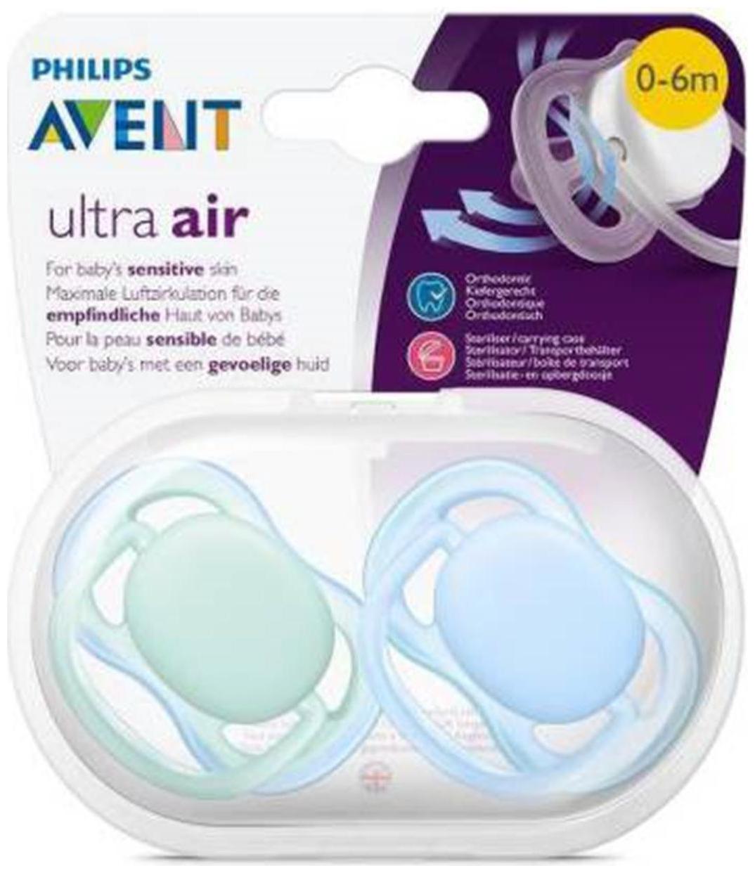 

Philips Avent Ultra Air Pacifier For Boy 0-6 Months Soother (Blue Green)(Pack of 2)