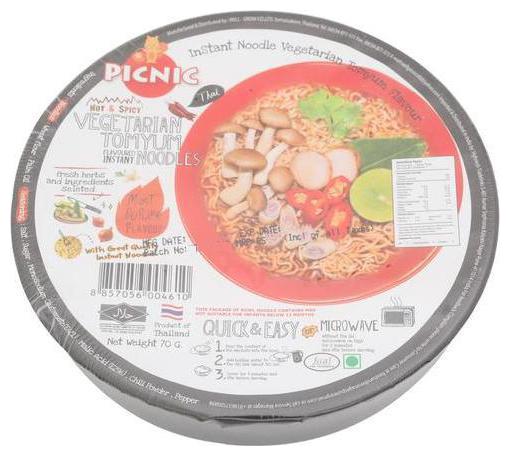 

Picnic Instant Thai Noodles - Hot Spicy Vegetarian Tomyum 70 g