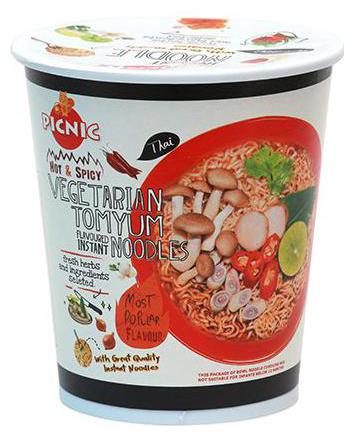 

Picnic Instant Thai Noodles - Hot Spicy Vegetarian Tomyum 60 g