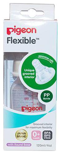 

Pigeon Plastic Feeding Bottle with Peristaltic Nipple 120 ml