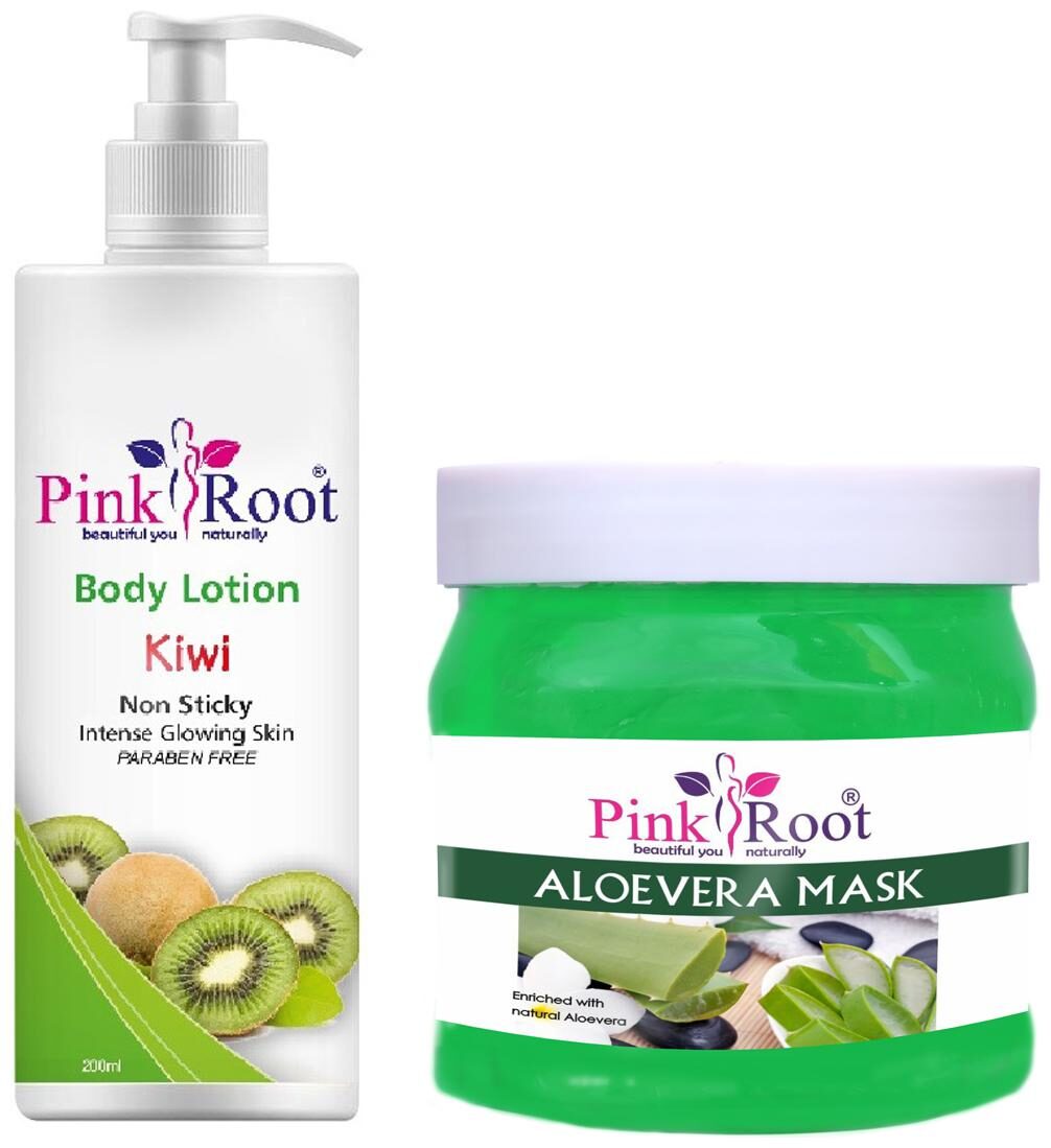 

Pink Root Kiwi Body Lotion 200ml With Aloevera Mask 500g