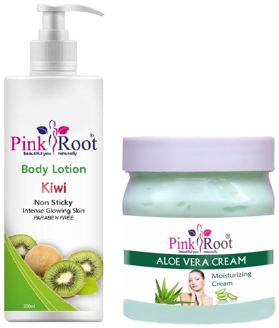 

Pink Root Kiwi Body Lotion 200ml With Aloevera Cream 500g
