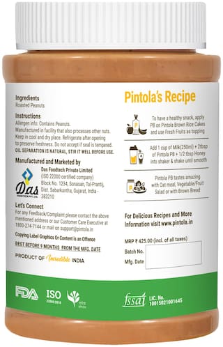 Pintola All Natural Peanut Butter 1 kg (Crunchy)