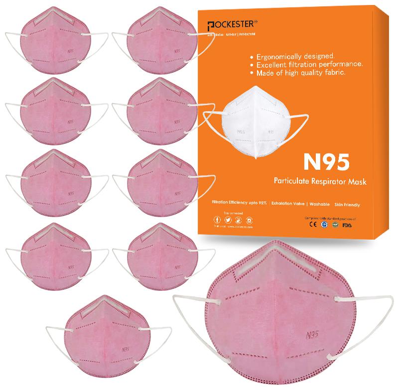 

Pockester Anti Pollution Activate N95 5 Layer Pink ( Pack of 10 )