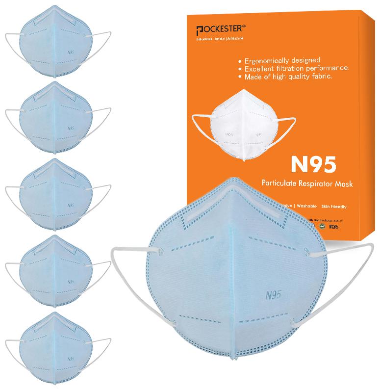 

Pockester Anti Pollution Activate N95 5 Layer Blue ( Pack of 6 )