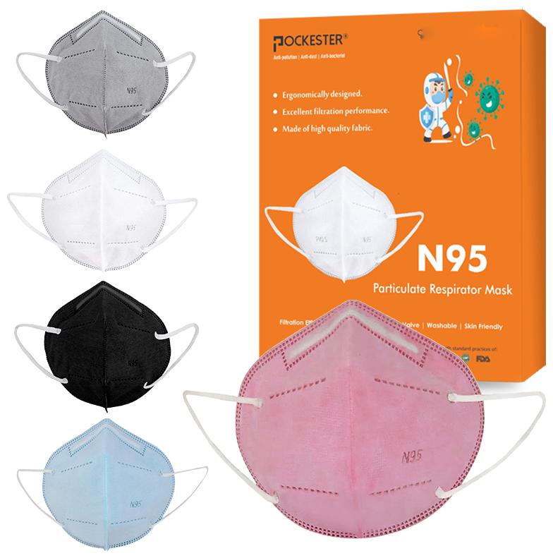 

Pockester Anti Pollution Activate N95 5 Layer Multicolor ( Pack of 5 )