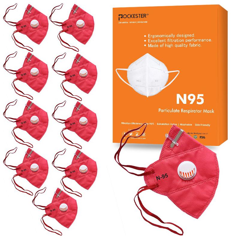 

Pockester Anti Pollution Activate Health N95 5 Layer Mask With Respirator - Pink ( Pack of 10 )