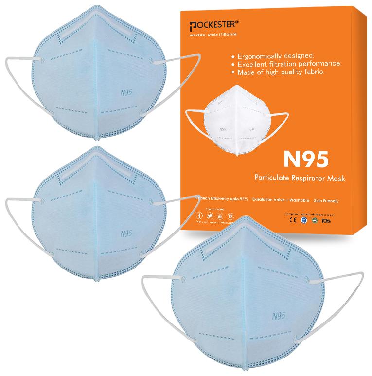 

Pockester Anti Pollution Activate N95 5 Layer Blue ( Pack of 3 )