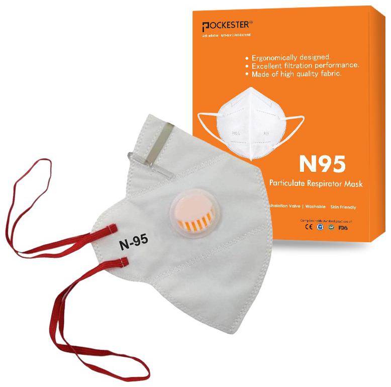 

Pockester Anti Pollution Activate Health N95 5 Layer Mask With Respirator - White ( Pack of 1 )
