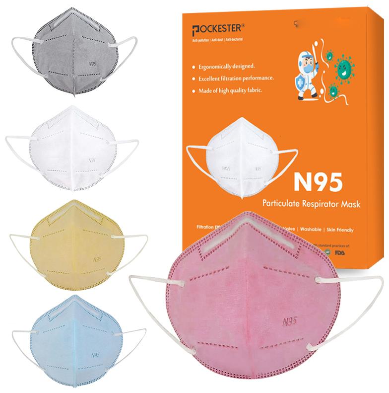 

Pockester Anti Pollution Activate N95 5 Layer Multicolor ( Pack of 5 )
